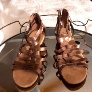 Bare Traps Copper Sandals Zip Backs 10 M